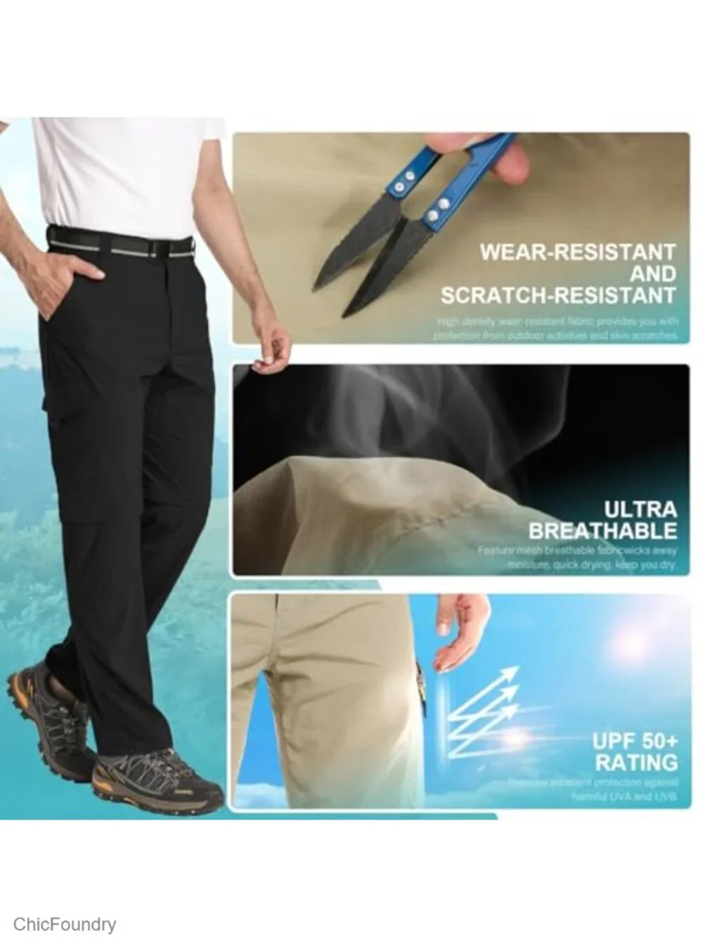 Convertible Hiking Pants Lightweight Quick Dry Zip Off Cargo Pants